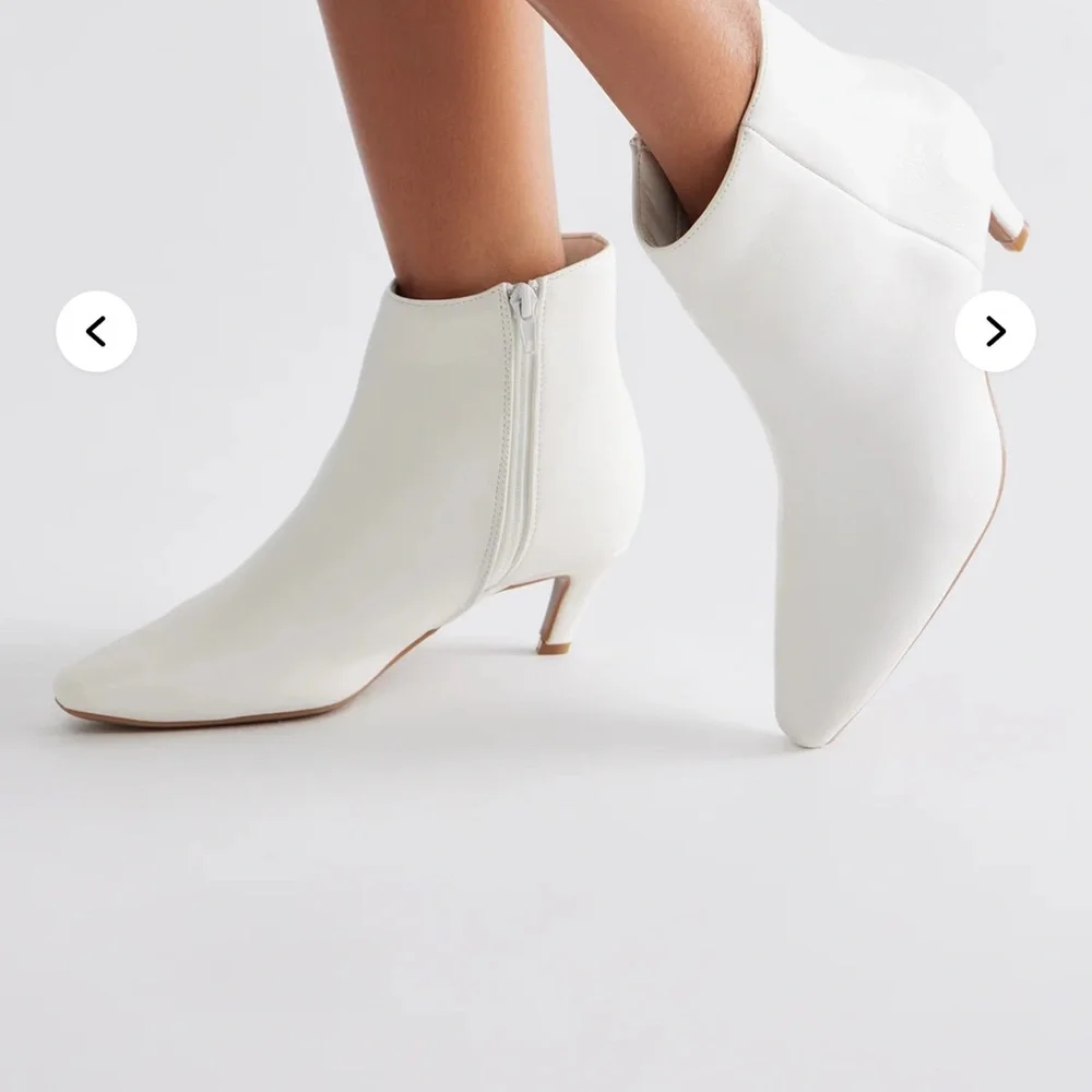 Fashion Nova Chic White Heeled Boots - Picture 4 of 4